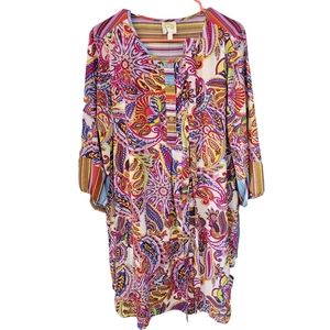 Fig & Flower Women's Paisley Lined Dress Sz XL
